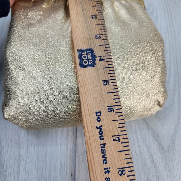 Vintage 60s 70s Gold Lame Evening Clutch Purse 6" Chain Strap Sparkly Holiday - Picture 15 of 16